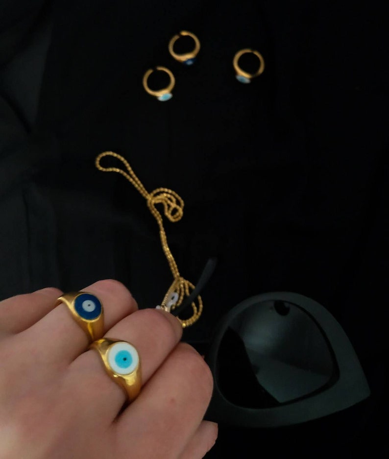 Evil Eye Ring Greek Jewellery Ring With Eye Protection Ring Etsy