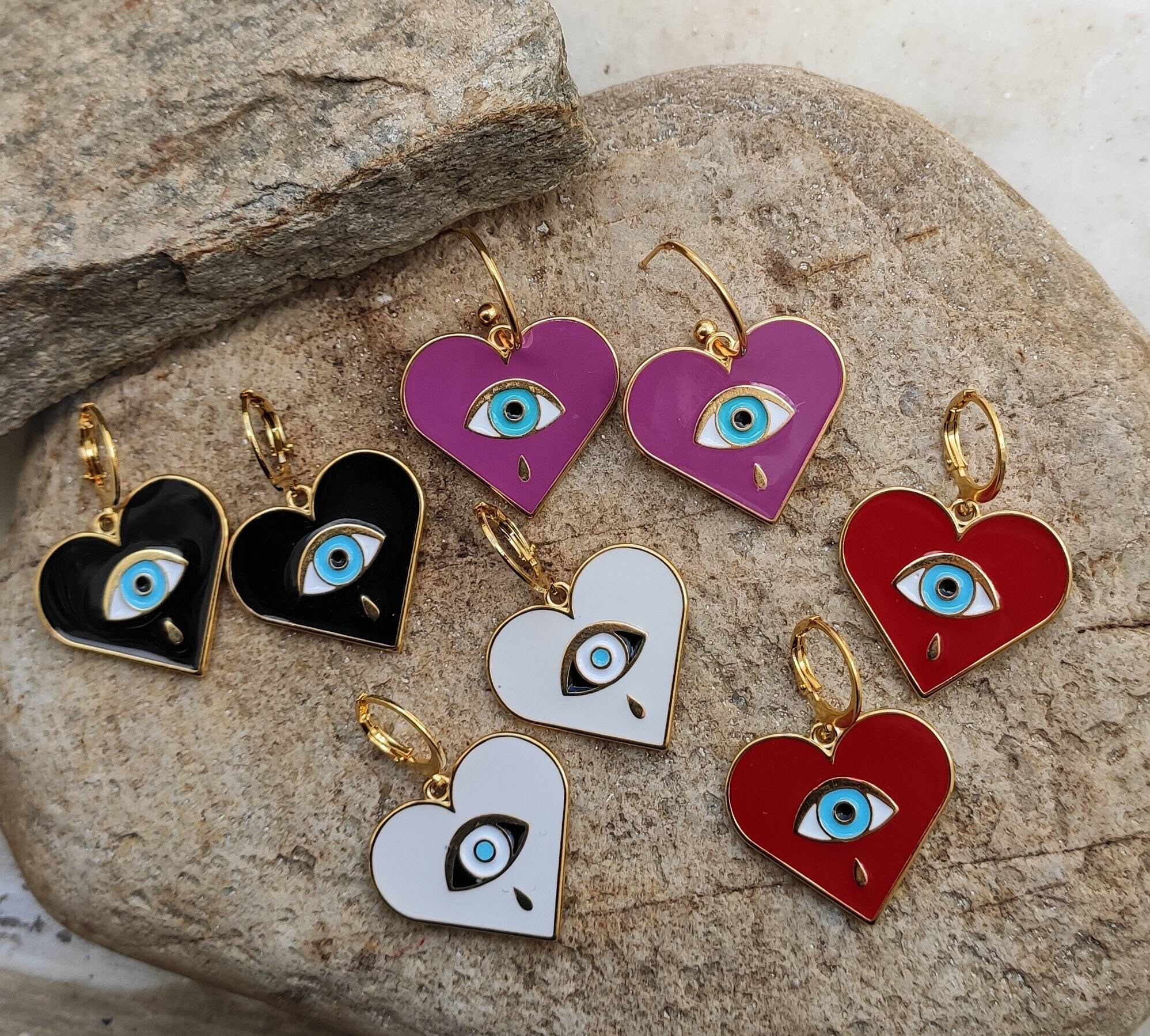 Evil Eye Heart Earring main image 0
