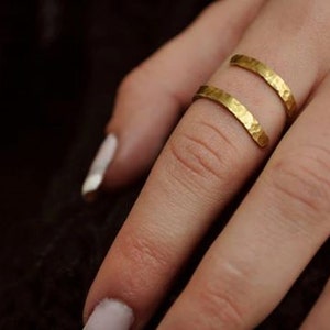Simple gold ring Simple band ring Hammered gold ring Hammered silver ring Adjustable gold ring Ancient Greek style Greek style ring image 1