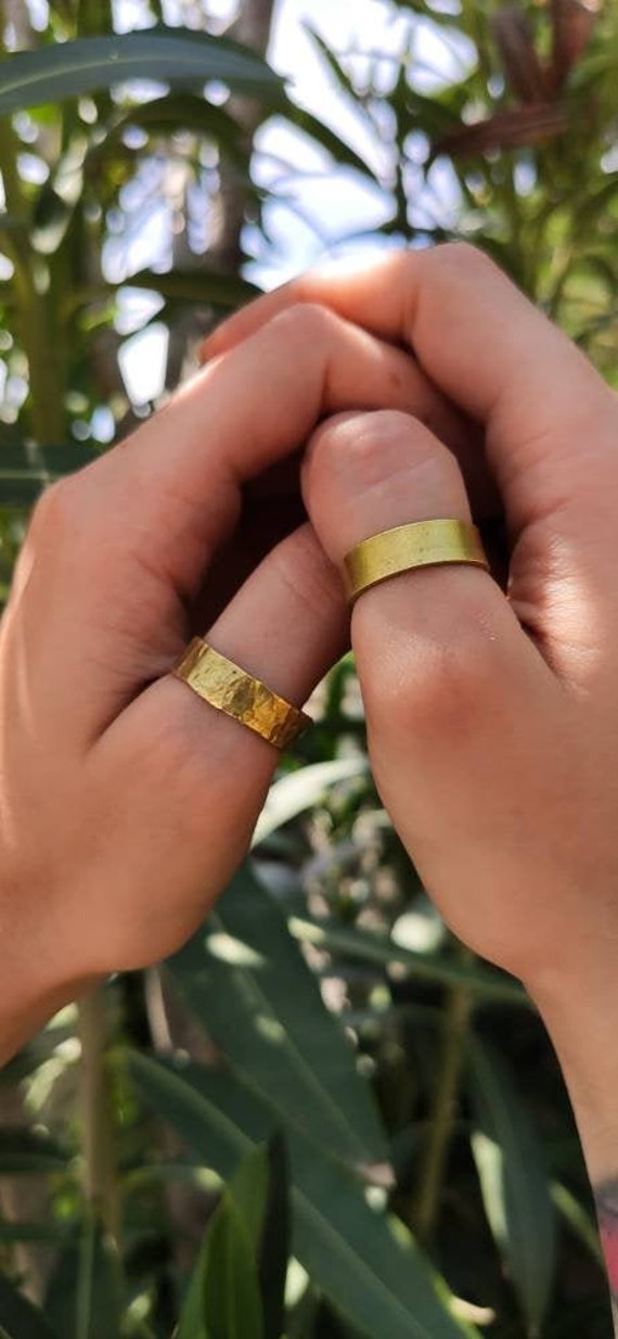 Hammered Boho Rings Thumb Ring Brass Ring Simple Band Ring