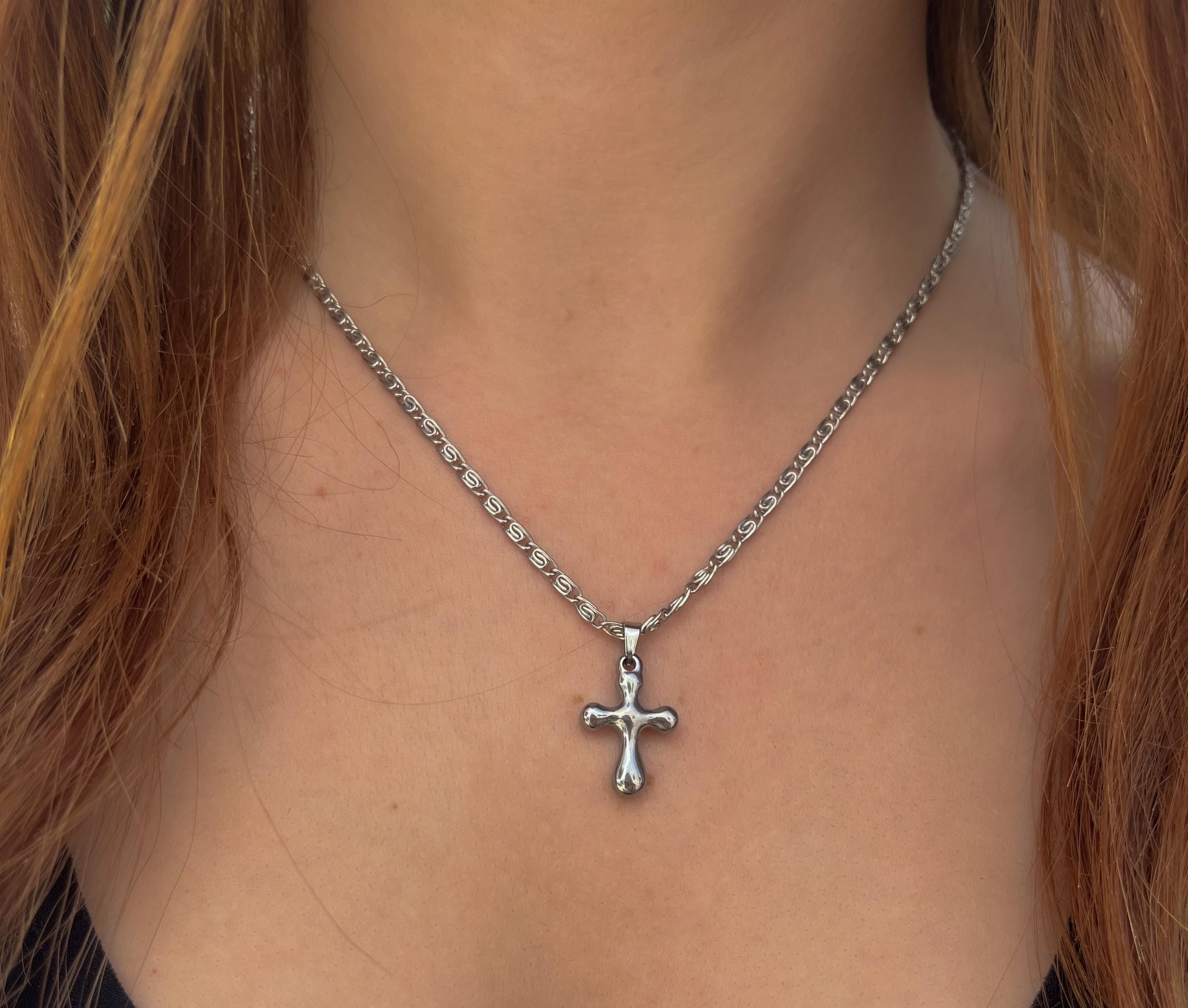 m*d様 meandher cross chain medium necklac Silver Cross Necklace, Meander Necklace, Cross Pendant Chain
