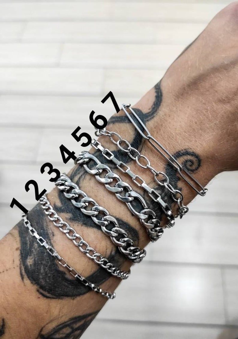 Gold Chain Bracelet Silver Chain Bracelet Gift for Her Mens Etsy