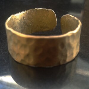Hammered gold ring Simple band ring Handmade gold ring Gold ring for womans Handmade brass ring Brass band ring Gold statement ring image 2