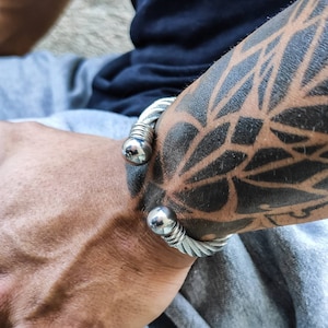 Herren Geschenk, Herren Armband, Armbänder für Männer, Silber Manschette Armband, Mann Geschenk, Freund Geschenk, Geschenk für Papa, Geschenk für ihn, Geschenk für Männer Bild 6