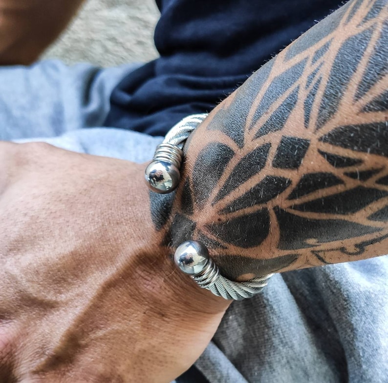Herren Geschenk, Herren Armband, Armbänder für Männer, Silber Manschette Armband, Mann Geschenk, Freund Geschenk, Geschenk für Papa, Geschenk für ihn, Geschenk für Männer Bild 6