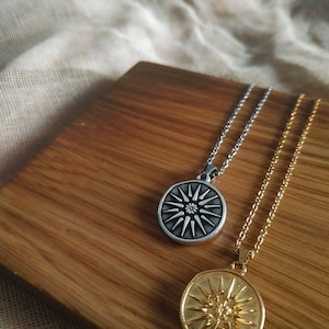 Collar con moneda de oro de Alejandro Magno de la antigua Grecia, colgante de doble cara, colgante del sol de Vergina, joyería de mitología griega, diosa griega imagen 5