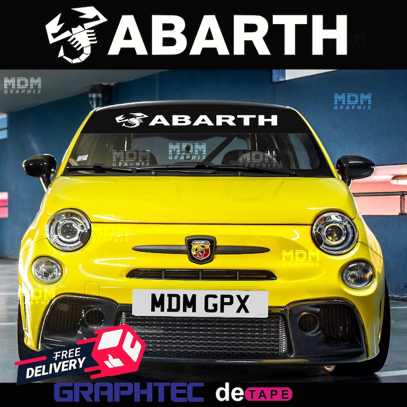 Fiat Abarth Sun Strip Windscreen Sticker Decal 500 Esseesse Etsy