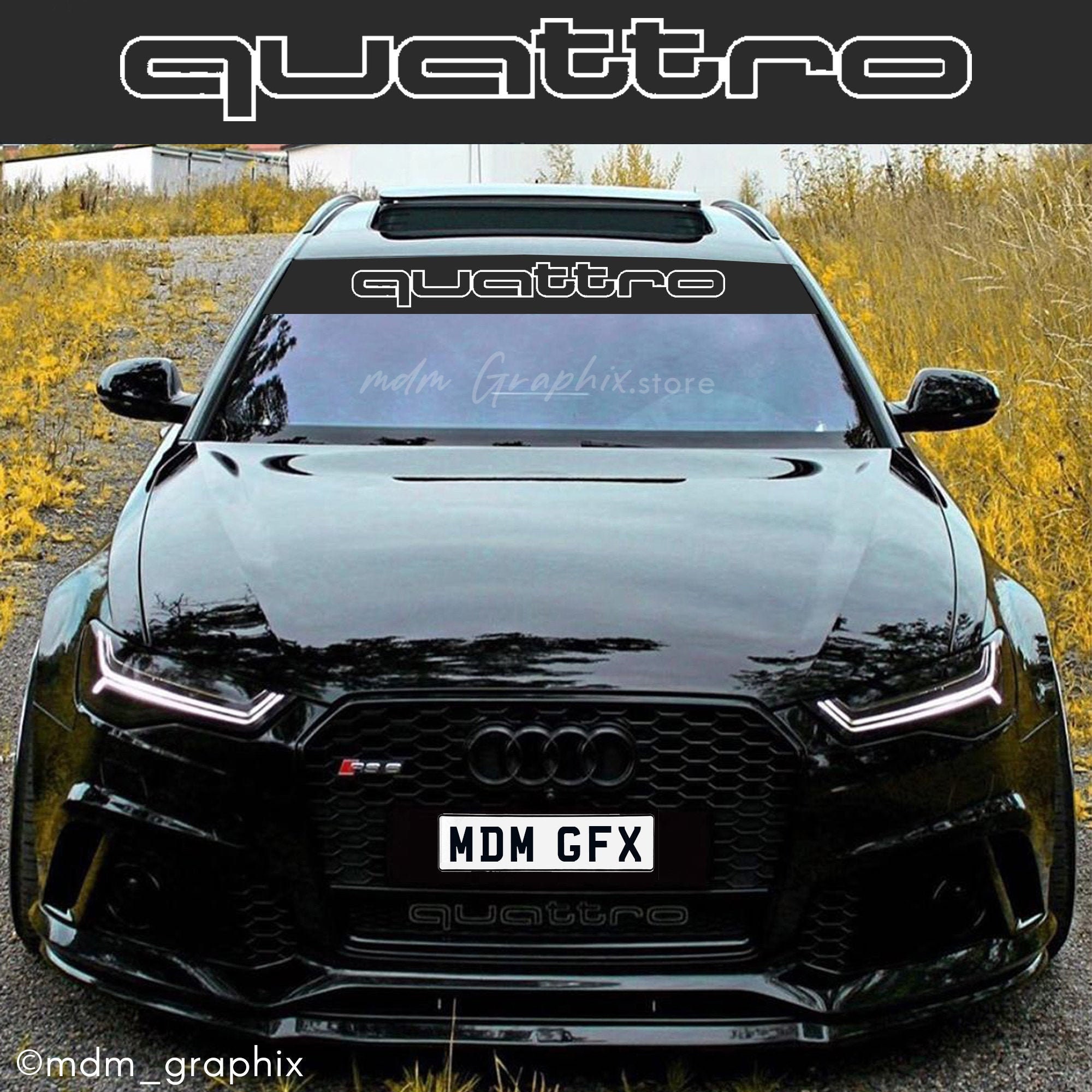 Audi Quattro Outline Universal Sunstrip Etsy