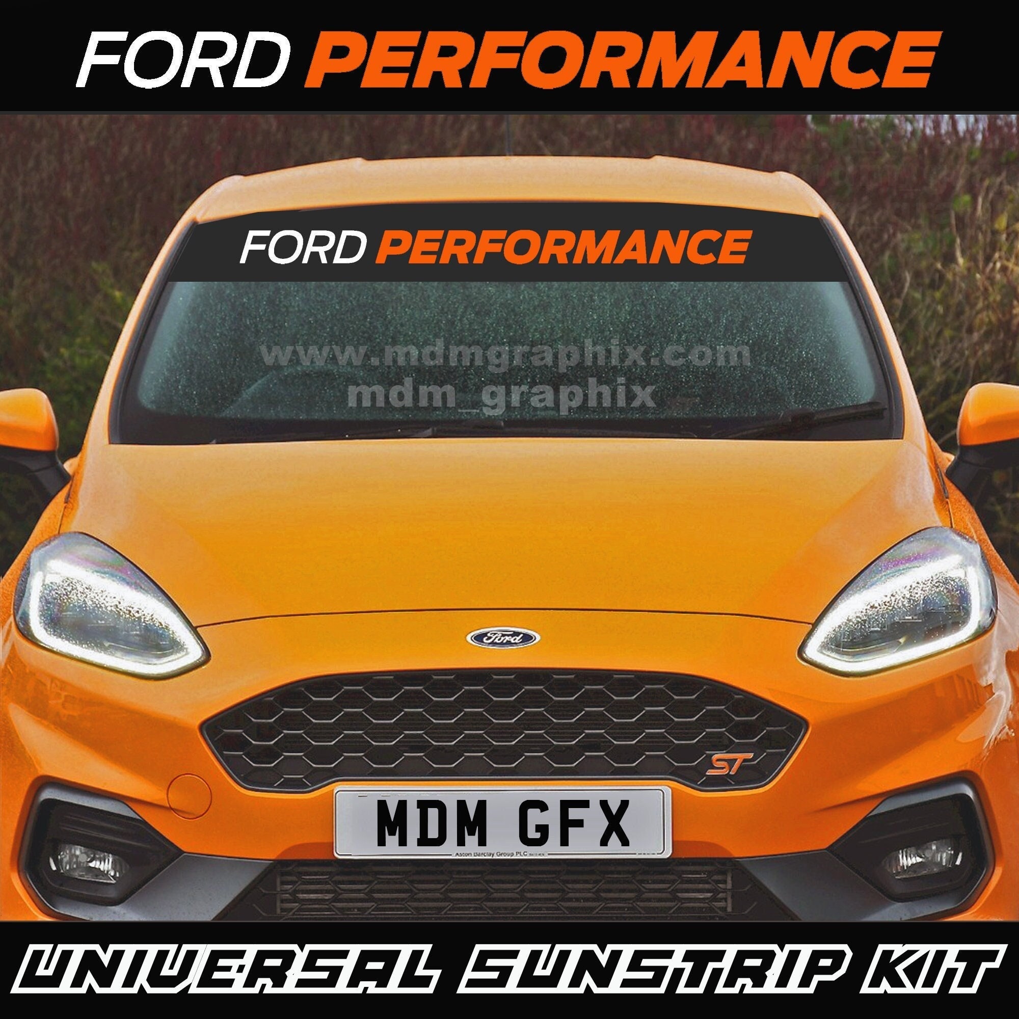 Ford Performance Sonnenleiste Windschutzscheibe Aufkleber Universal Mk1 Mk2  Mk3 RS ST Ford Pink -  Österreich