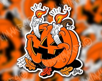 Vintage Halloween Jack-o-lantern Sticker or Magnet