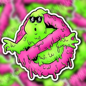 Ghostbusters Retro Slime Logo Sticker or Magnet