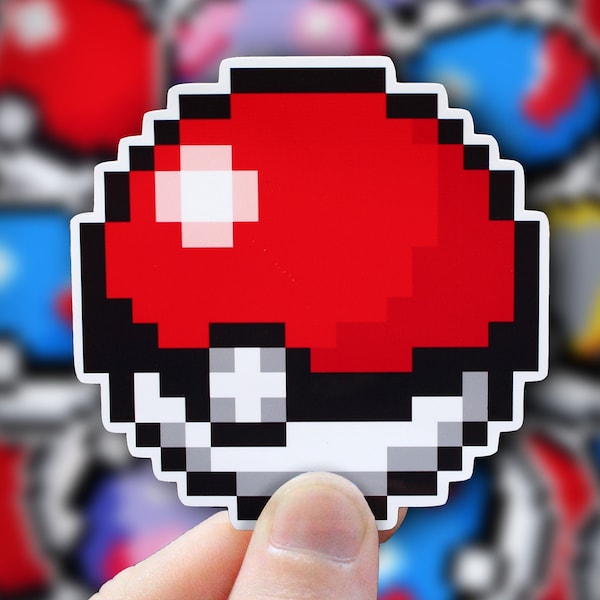 8-Bit Pokéball Sticker or Magnet