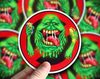 Ghostbusters Logo Slimer Ghost Sticker or Magnet