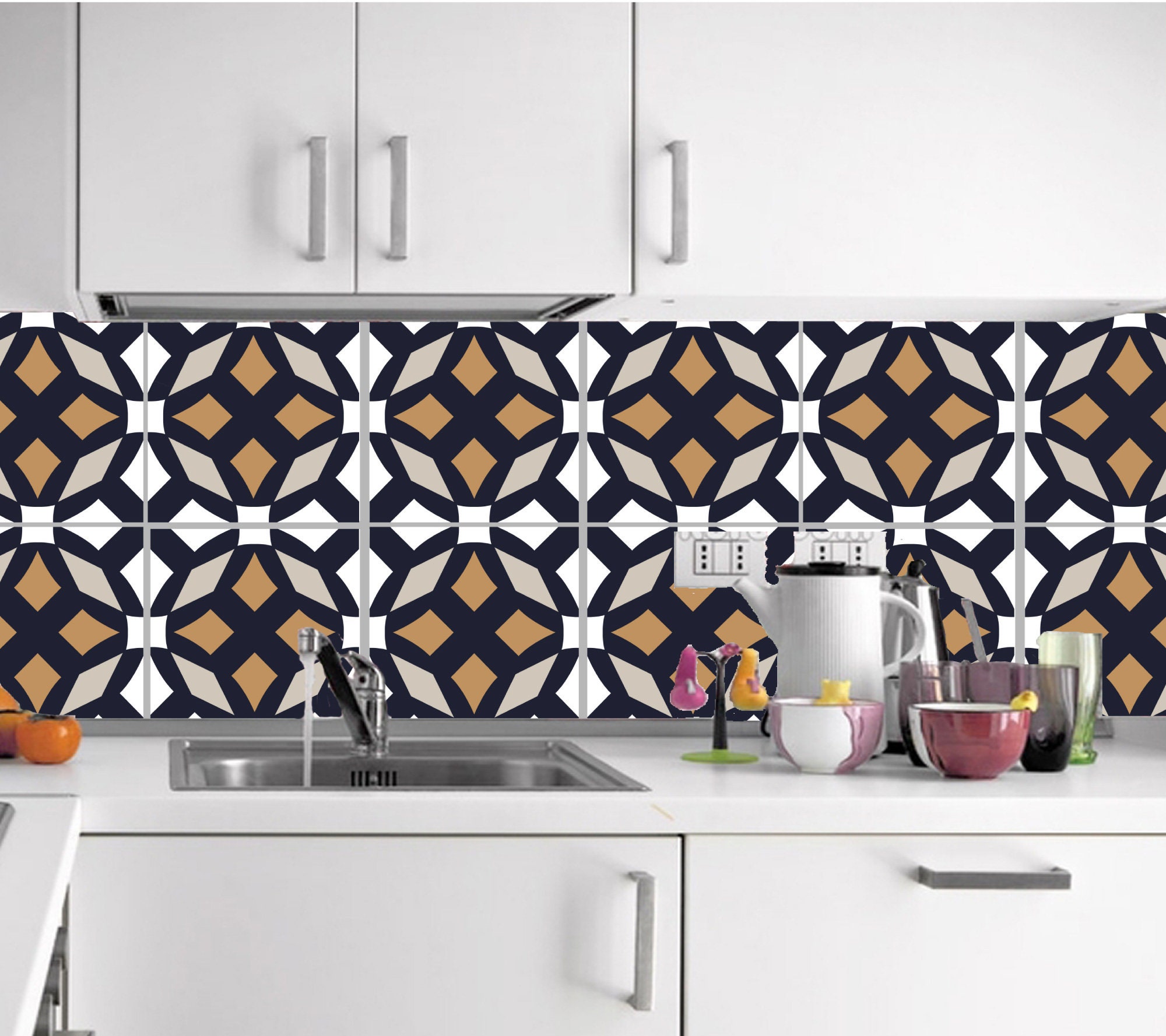 Mediterran Küche FliesenAufkleber für Badezimmer Backsplash | Etsy