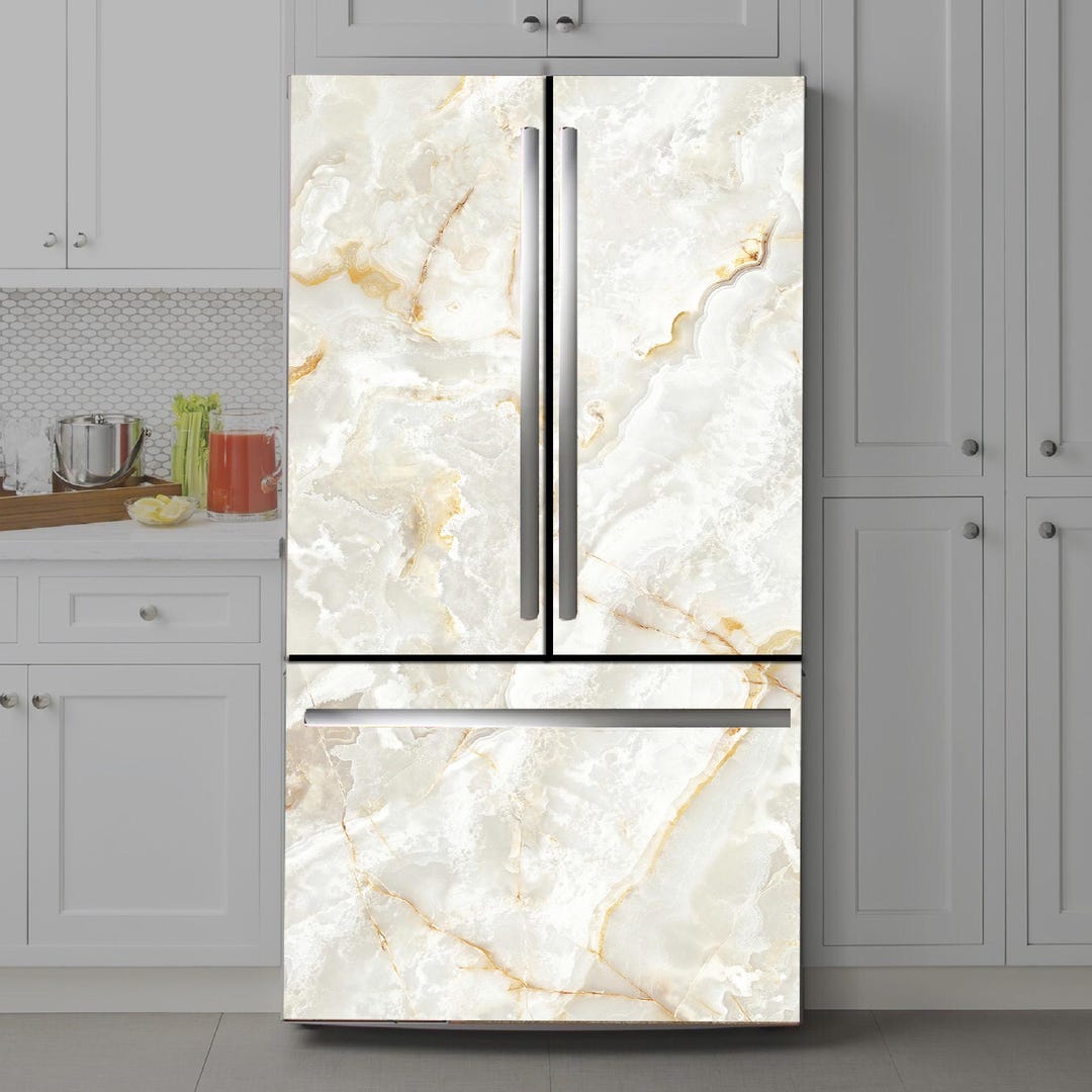 Peel & Stick Refrigerator Decal Sticker, Side by Side Fridge Wrap, Top ...