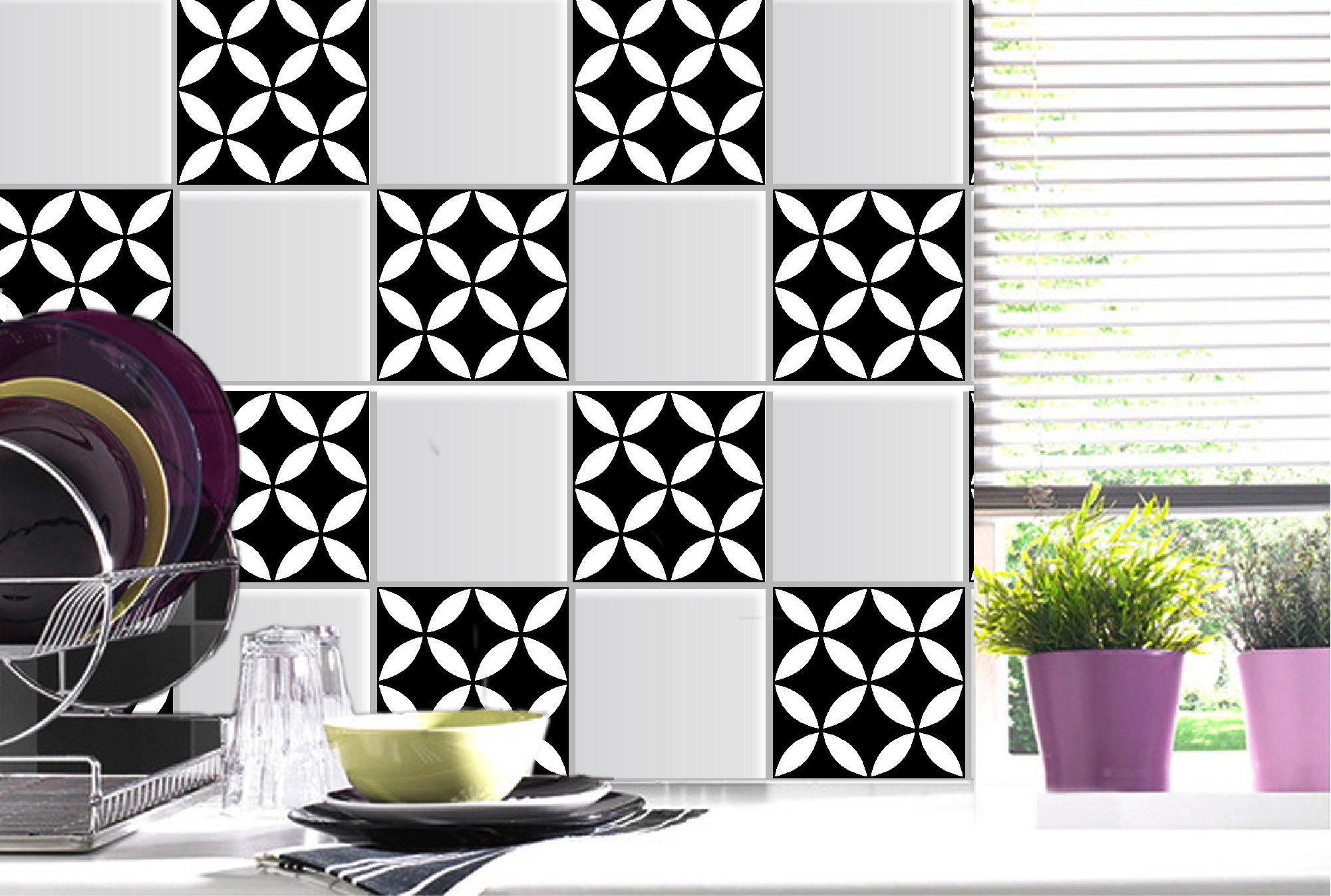 Kitchen tile stickers tile stickers for bathroom backsplash | Etsy