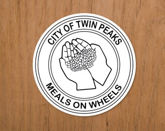 TWIN PEAKS Meals on Wheels Bumper Sticker (3.5" Circle)