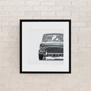 Mini Cooper (front) / car / vintage / classic / motor / art print / pop art style