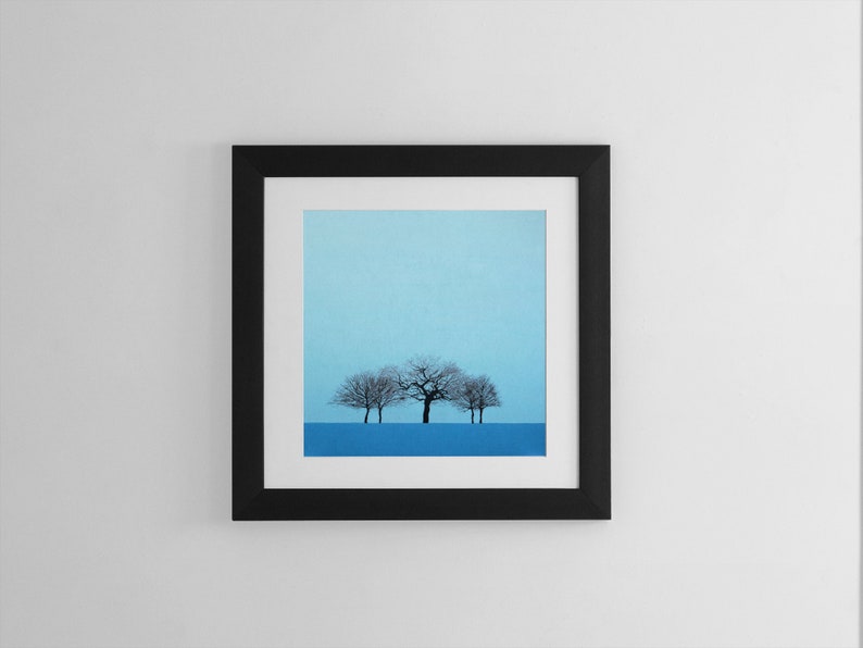 G / Blue winter tree / glicee fine art print / forest / woods/ seasons / modern / landscape image 3