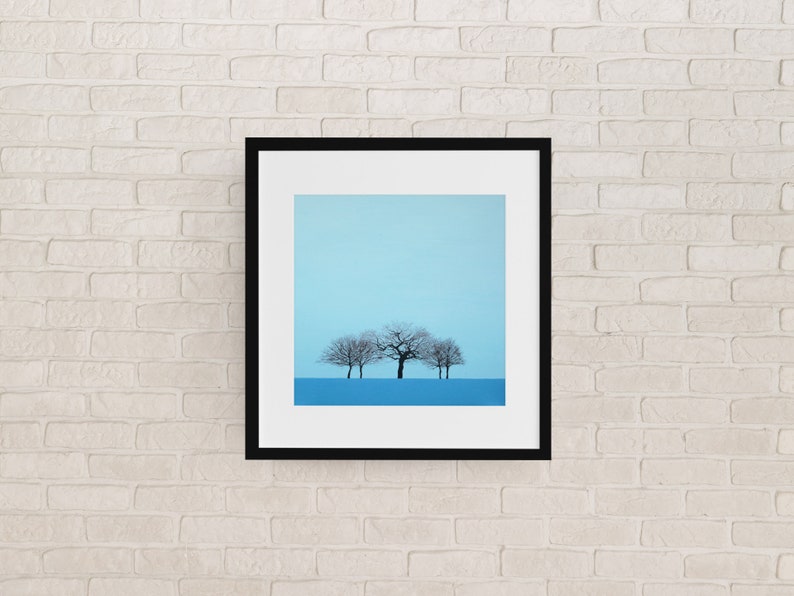 G / Blue winter tree / glicee fine art print / forest / woods/ seasons / modern / landscape image 1