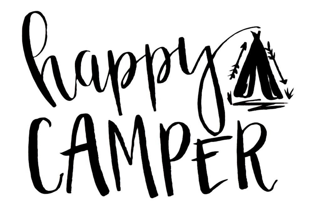 Happy CAMPER Hand Lettering Brush Pen Digital Download | Etsy