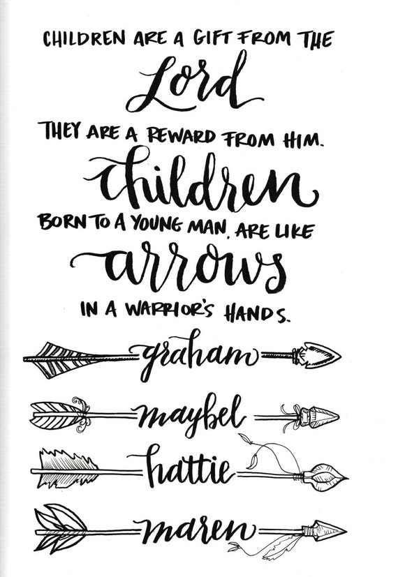 Psalm 1273 4 Custom Calligraphy Design Made To Order Hand Written Original Not Digital Perfect Gift