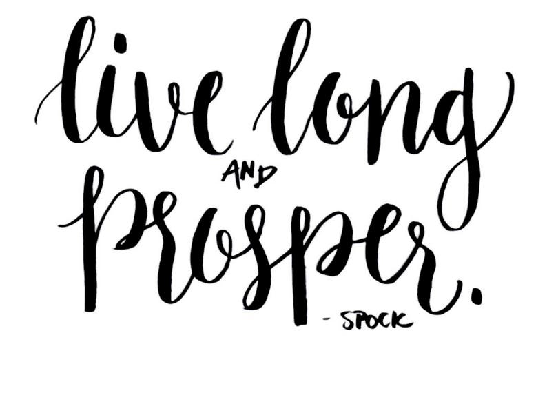 Live long and prosper spock Hand Lettering Digital | Etsy