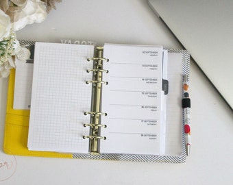 Personal Ring Size : WO1P + Full Grid | PRINTED Planner Inserts | DreamPlanRepeat