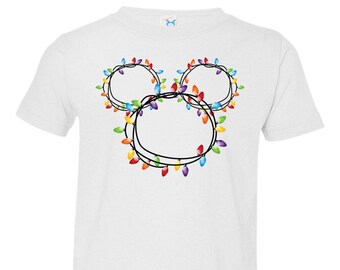 Mickey Christmas Lights kids shirt | Disney shirt | Kids Christmas shirt