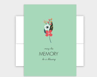 May His Memory Be A Blessing - Jewish Condolences Card