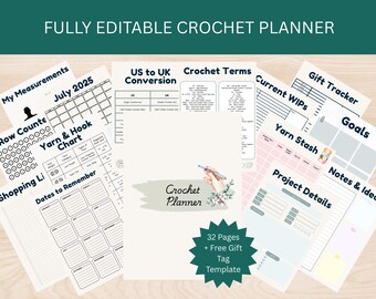 Crochet Planner Printable: Project Tracker, Yarn Inventory (A4/A5 Digital Download)