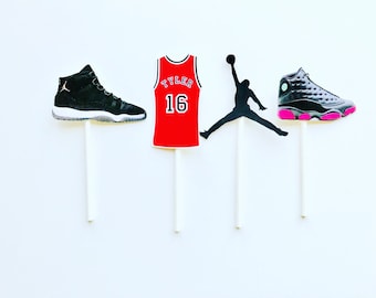 Custom Jordan cupcake topper, jordan cake topper, jordan gifts, jordan party, sneaker head, jordan decorations, jordan party decorations