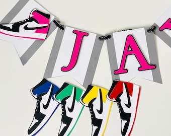 Jordan Banner, Jordan Party, Jordan Accessories, Jordan favor, Jordan Party Banner, Jordan Cake topper, Jordan cupcake topper