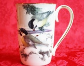 Lenox Winter Greetings Scenic Mug, Winter Greetings Chickadee And Goldfinch Mug, Lenox Bone China, Holiday Dinnerware, Holiday Serving Mugs
