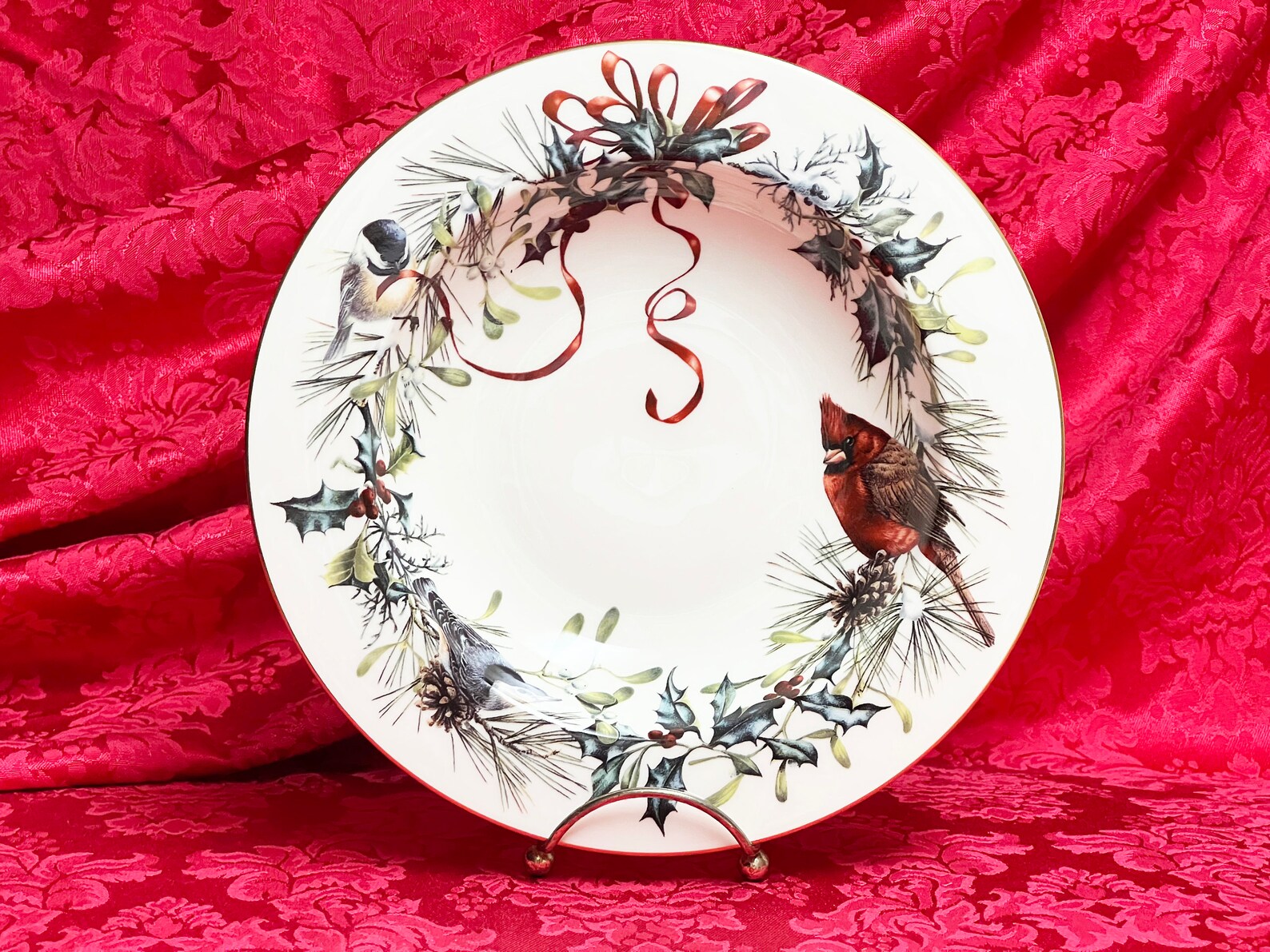 Lenox Winter Greetings Scenic Round Serving Bowl – Ivory Bone China – Made In USA – NIB