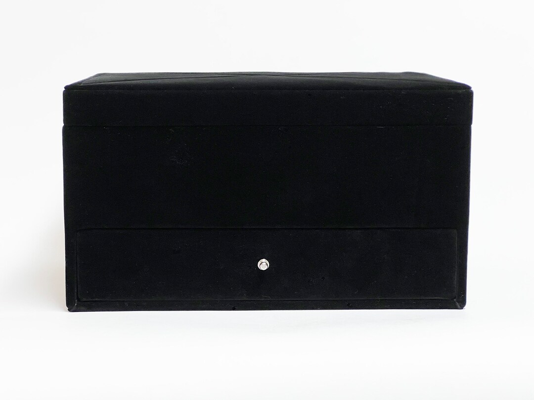 Jewelry Box, Black Velvet Box, Lancolm Black Velvet Jewelry Box, Velvet
