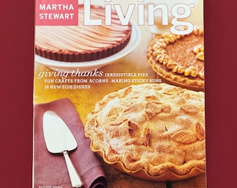Martha Stewart Living Magazine November 2003 No. 120, Thanksgiving Issue, Irresistible Pies, Crafts From Acorns, Punched Tin How-To's, Menus