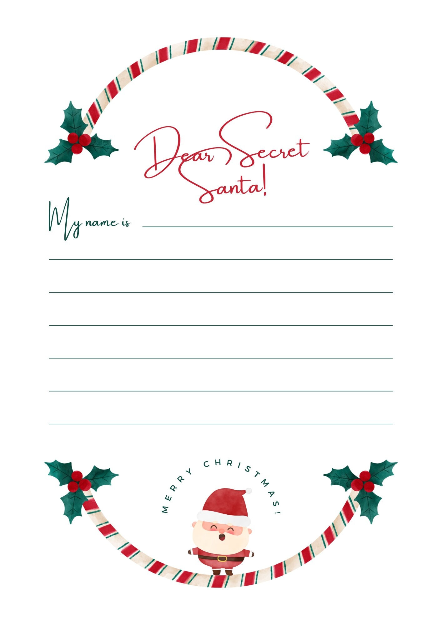 Secret santa notes outlet