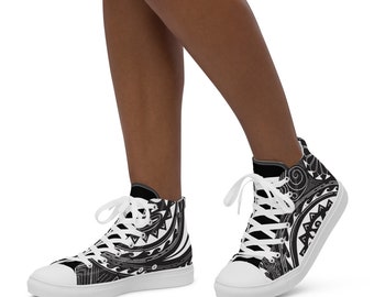 Women’s high top canvas shoes - Black Pearl