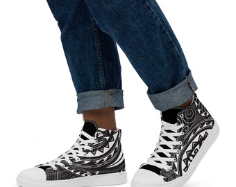 Men’s high top canvas shoes - Black Pearl