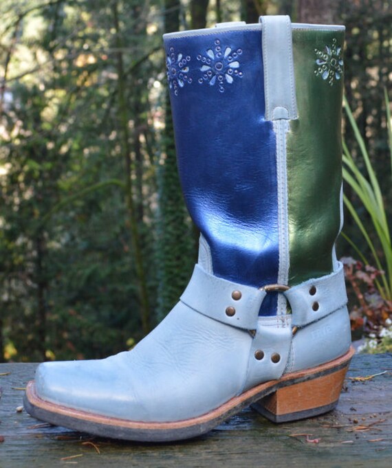 frye blue boots
