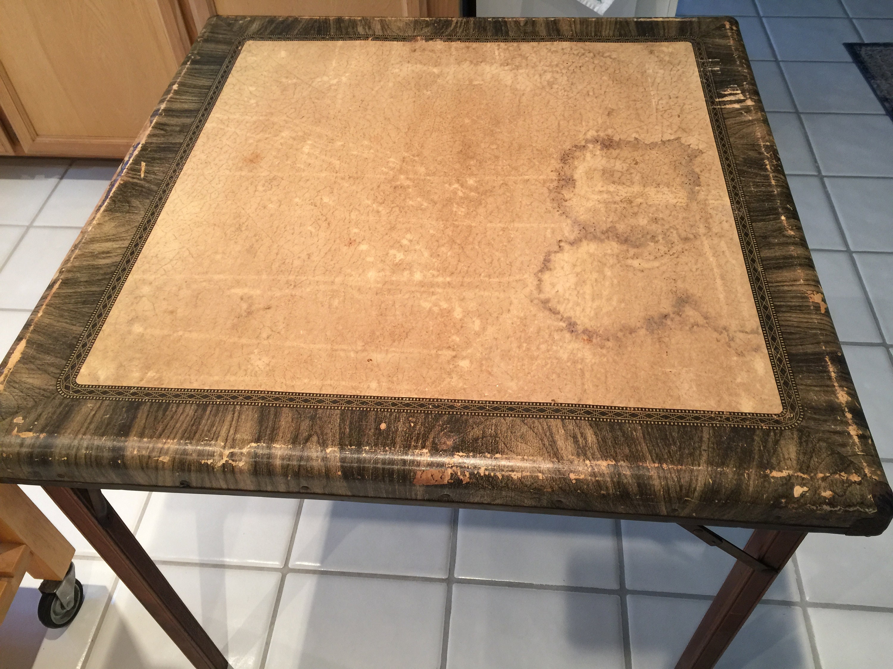 Antique Folding Samson Card Table with Wooden Legs FREE Etsy