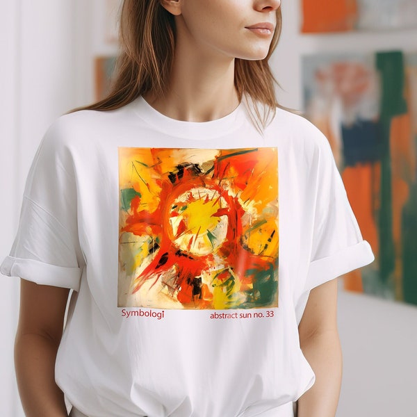 Abstract Art Sun Shirt No. 33, Modern Art Museum Shirt Hippie BoHo Style Art Gallery Shirt Gift For Artists Designers and Art Lovers