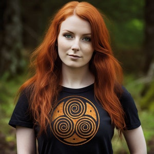 Celtic Triskelion Spiral Shirt, Paleo Celtic T Shirt Celtic Pride Shirt Druid Symbol T Shirt Celtic Pagan Art Shirt, Wiccan Nature Shirt