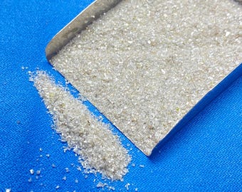 50 Cts de Polvo de Diamante Blanco Natural, (Facetado) Chips Rotos Brillantes de Diamantes Facetados, Arena Pulida, para Joyería.