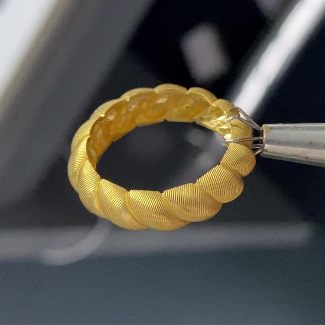 14K Gold Rope Ring , Solid Gold Wedding Band, Twisted Rope Ring, Gold ...