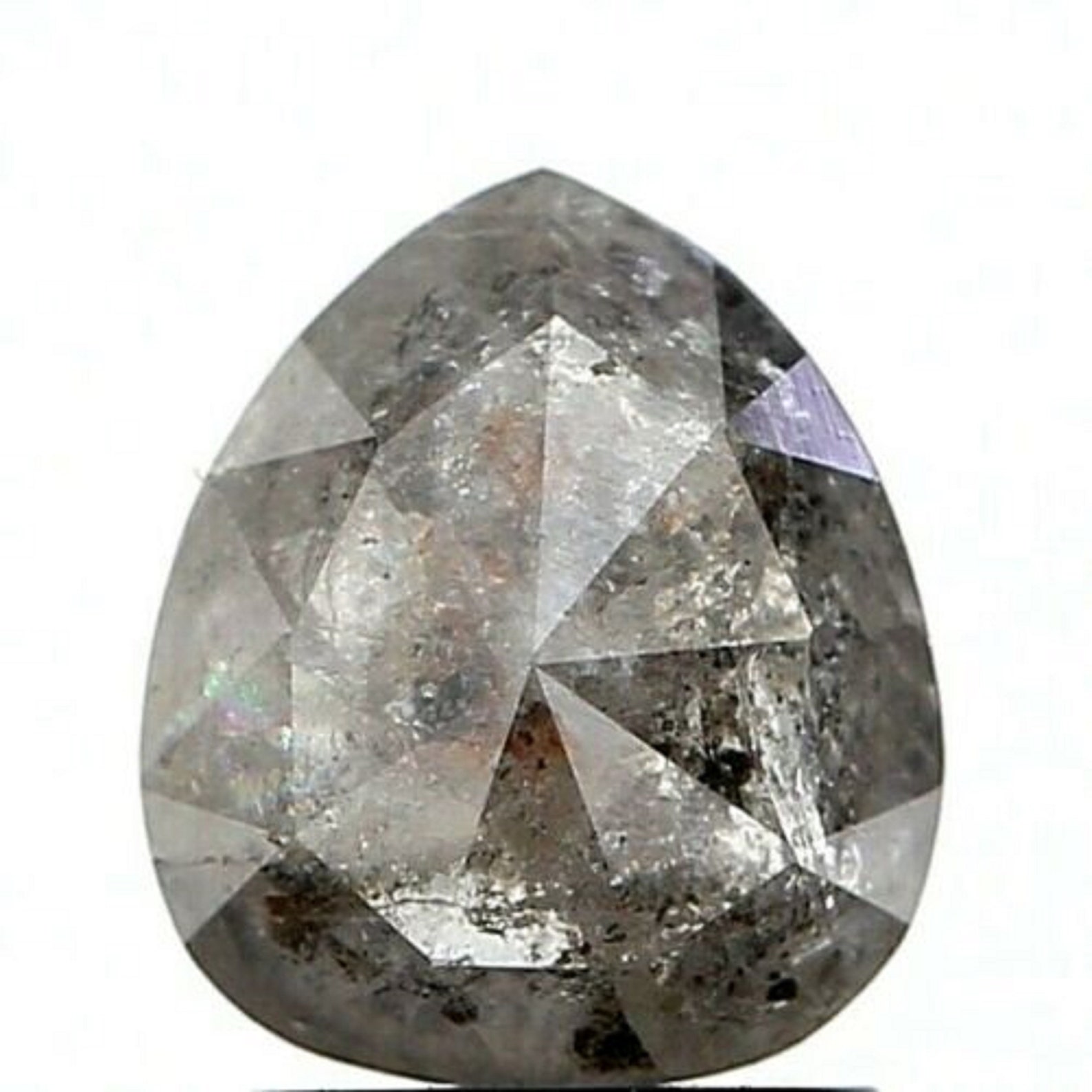 Big Natural Diamond 1.60Ct Salt and Pepper Sparkling Diamond Etsy