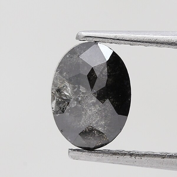 Natural Diamond 1.64CT Natural Loose Oval Shape Diamond Black Color Oval Cut Diamond Natural Loose Diamond Black Oval Shape Rose Cut Diamond