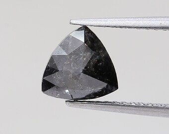 Trillioncut Diamond Loose Natural Diamond For Jewelry / 1.28CT Black Trillion Loose Diamond For Anniversary Gift / Engagement Ring