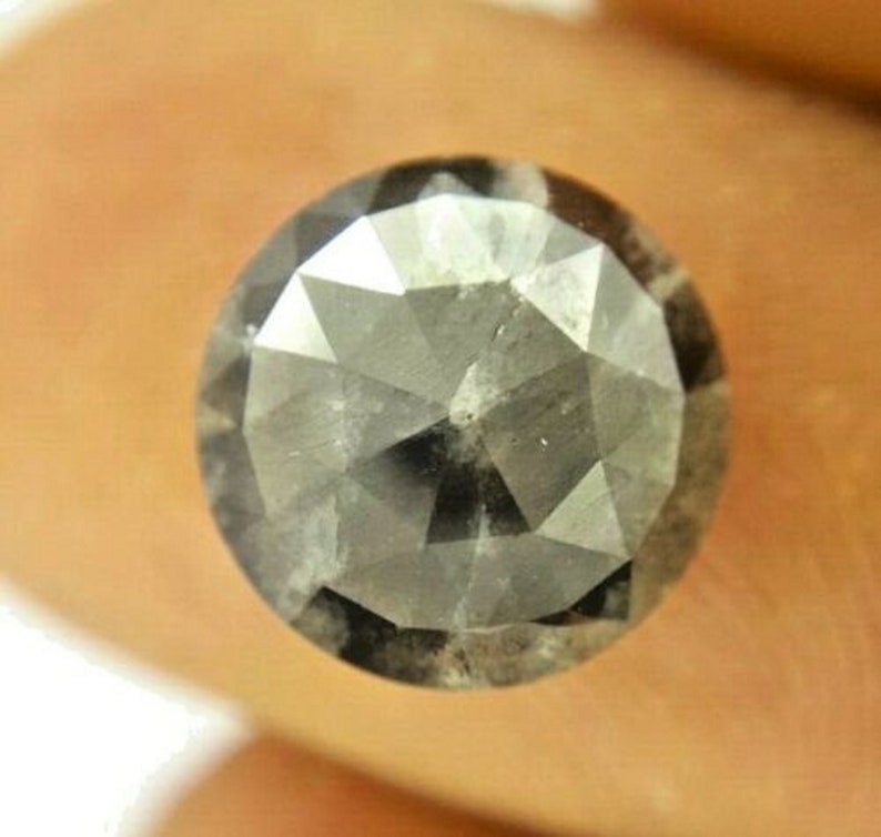Natural Diamond 3.54TCW Rose cut Diamond Round Diamond Black Diamond Gray Diamond Real Diamond Rustic Diamond Rough Diam Raw Diam Uncut Diam